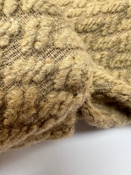 Beige Cotton Acrylic Wool Tweed