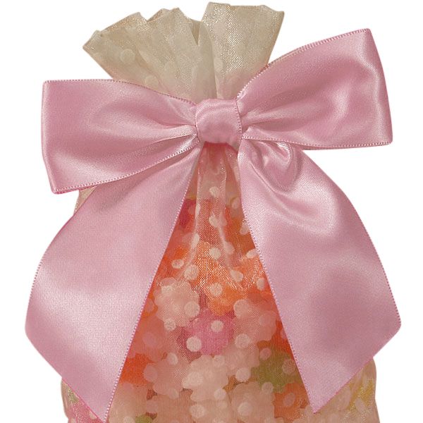 Pre-Tied Satin Bows with Wire Ties – Light Pink, 3/8'' x 2'' (12 per Package)