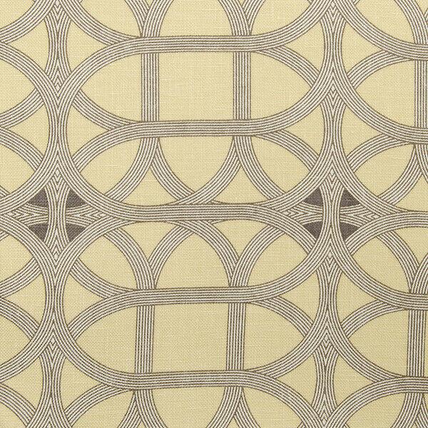 Williamsburg Waverly Lamerie Lattice Linen Fabric - Sepia Geometric Lattice, 54" Width (1 Yard)
