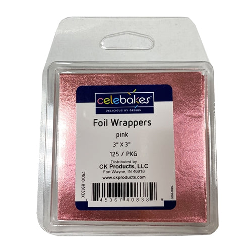 Pink Foil Wrappers - 3x3 - 125 Pack