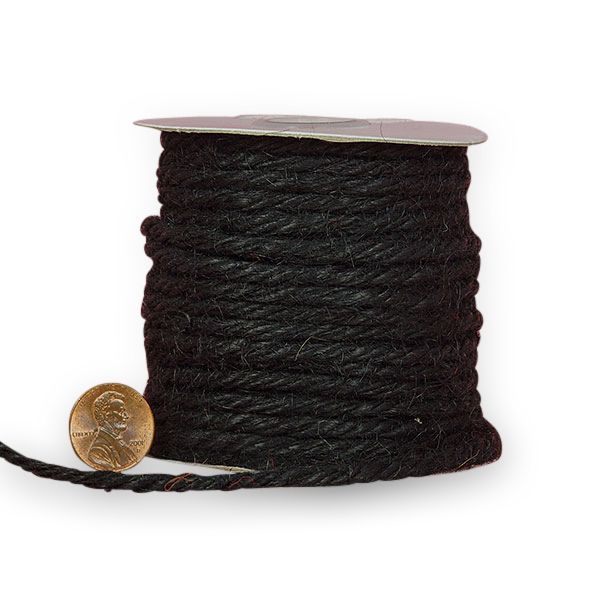 Medium Colored Jute Cord 3 1/2 mm X 25 yd Black Color 1 / roll