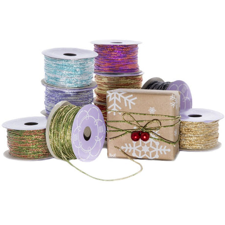 Variegated Metallic Cord 1 1/2 mm X 50 yd Red / Gold Color 1 / ROLL