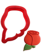 Red Rose Plastic Cookie Cutter 3.5" Cc112