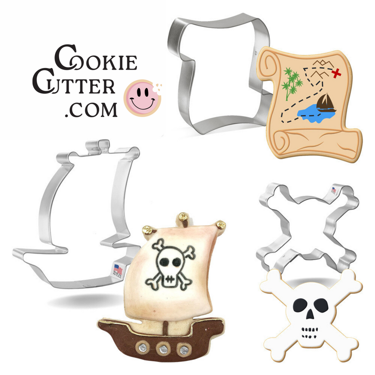 Pirate Cookie Cutter Set 3 Pc HS0512