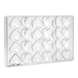 Greyas Polycarbonate Chocolate Mold, Faceted Heart, 24 Cavities