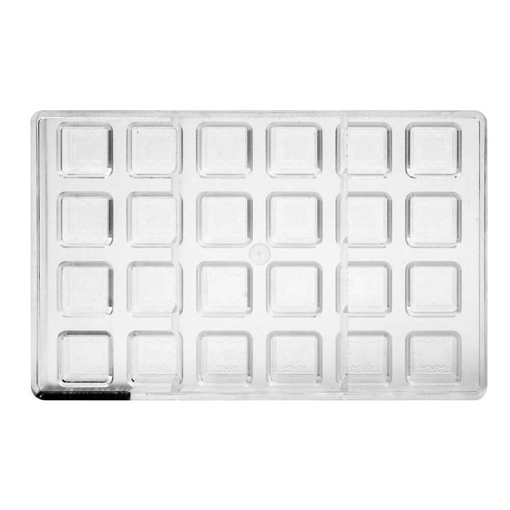 Greyas Polycarbonate Chocolate Mold, Square, 24 Cavities
