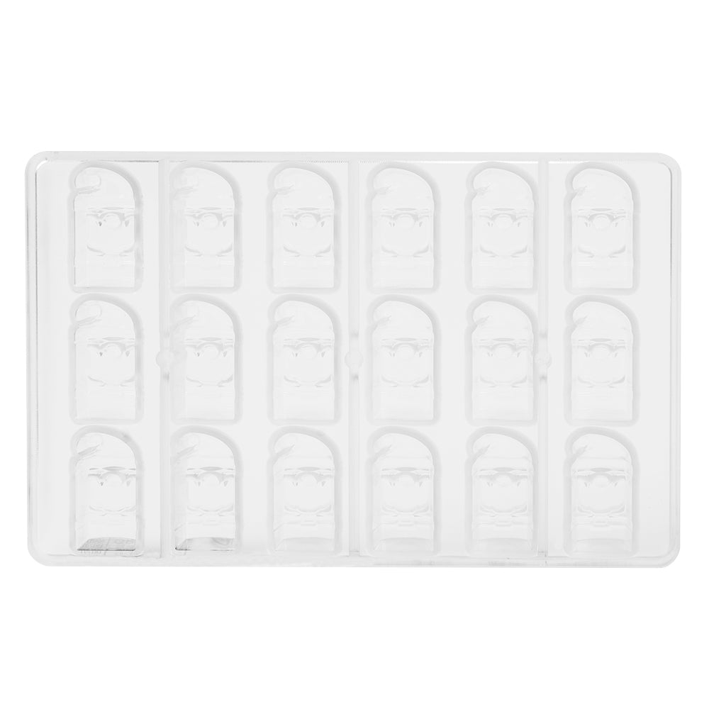 Greyas Polycarbonate Chocolate Mold, Santa Praline by Luis Amado, 18 Cavities