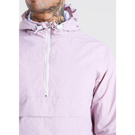 Champion hooded packable polyester quarter zip jacket