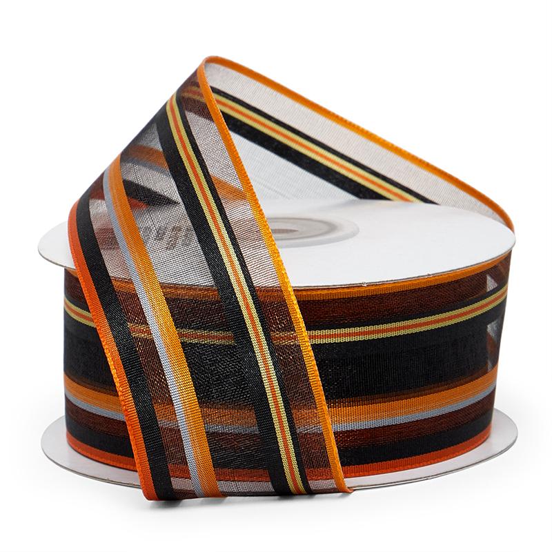 Multi-Striped Ribbon 1 1/2 '' X 25 yd Fall Leaves (1 1/2") Color 1 / roll