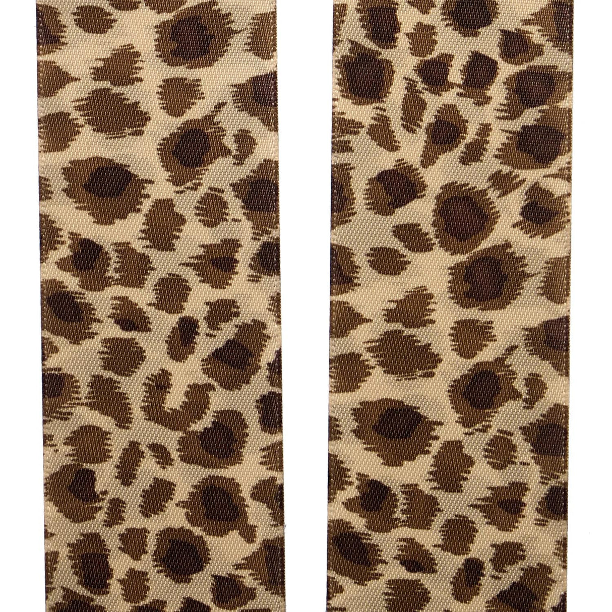 Leopard Pattern Satin Ribbon Brown Leopard