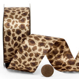 Leopard Pattern Satin Ribbon Brown Leopard