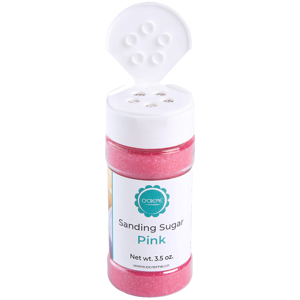 O'Creme Pink Sanding sugar, 3.5 oz.