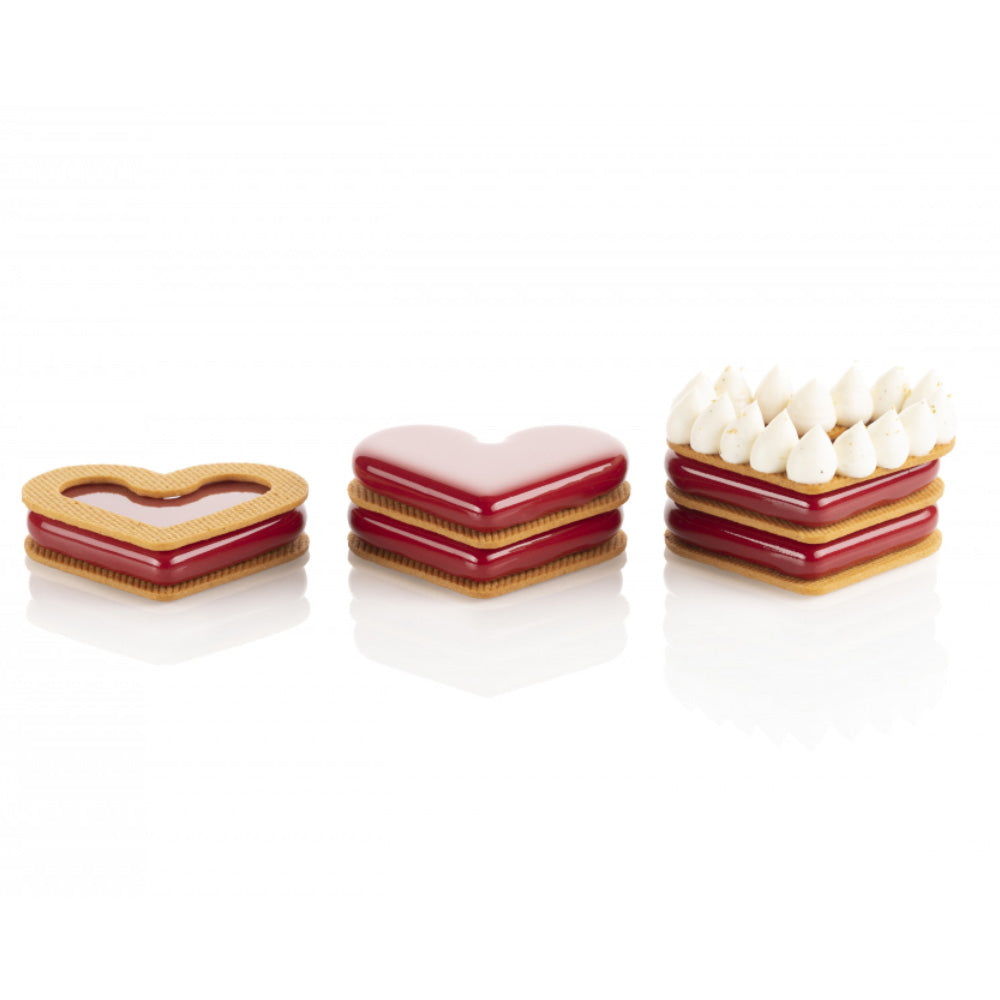Silikomart LEVEL HEARTS 35 Silicone Baking & Freezing Mold, 1.2 oz., 8 Cavities