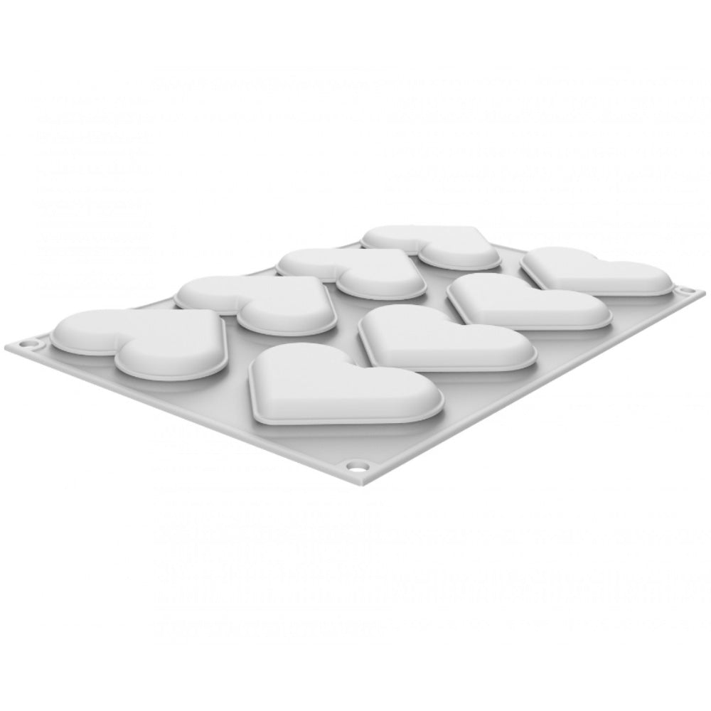 Silikomart LEVEL HEARTS 35 Silicone Baking & Freezing Mold, 1.2 oz., 8 Cavities