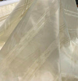 French Sheer Voile Polyester Fabric - Golden Tint Stripe, 118" Width (By The Yard)