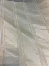 French Sheer Voile Polyester Fabric - Golden Tint Stripe, 118" Width (By The Yard)