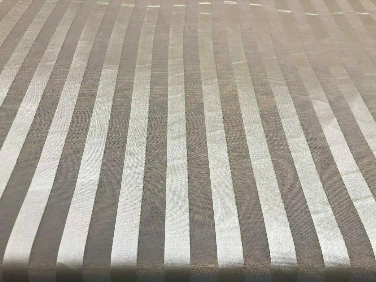 P Kaufmann Sheer Stripe Voile Focus - Polyester Voile Fabric - Antique Gold, Horizontal Stripe, 118" Width (By The Yard)