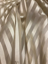 P Kaufmann Sheer Stripe Voile Focus - Polyester Voile Fabric - Antique Gold, Horizontal Stripe, 118" Width (By The Yard)