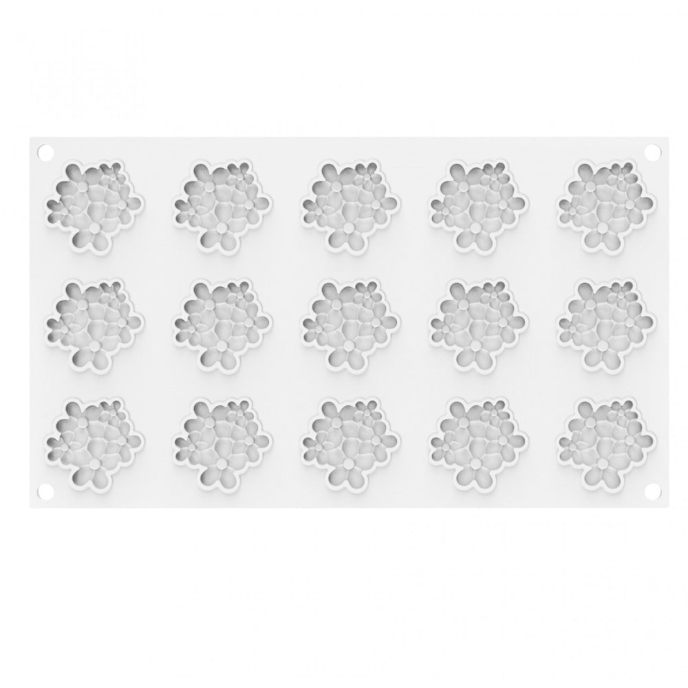Silikomart FLORA 7 Silicone Baking & Freezing Mold, 0.2 oz., 15 Cavities