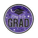 Platos para postre negros "Way to Go Grad" de 7.25 pulgadas, 25 unidades, vajilla para fiesta de graduación.