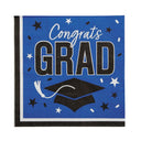 Servilletas de papel para fiesta "Congrats Grad" de 6.5 pulgadas, paquete a granel de 50 unidades.