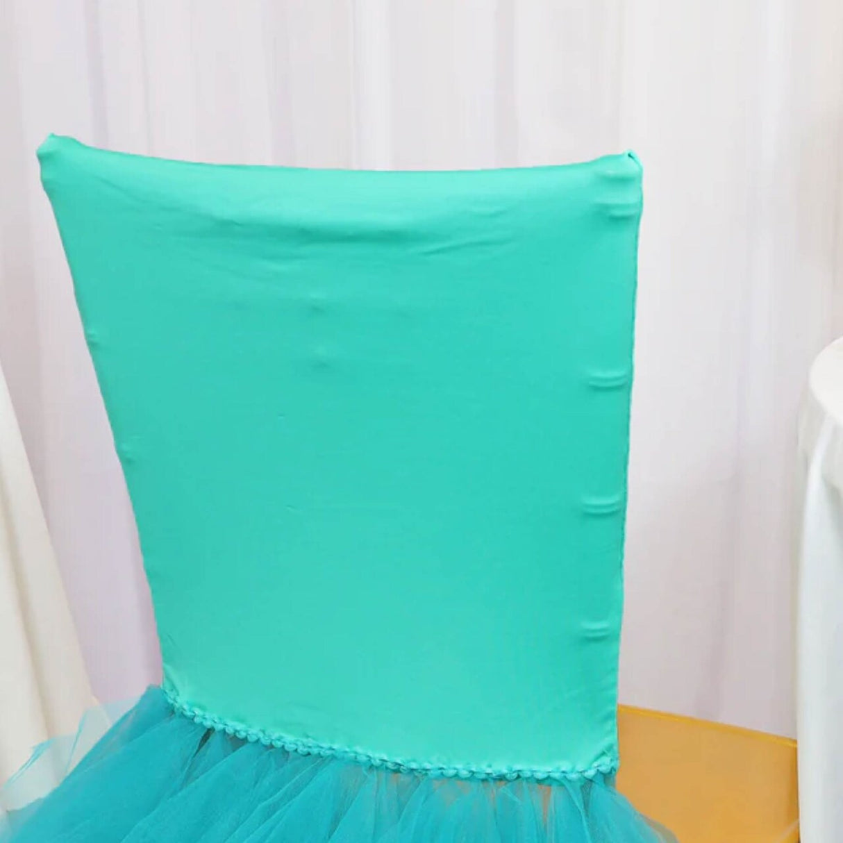 1 Piece Tiff & Aqua Blue Ballerina Spandex Chair Cover Stretch Fit with Skirt