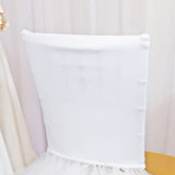 1 Piece White Ballerina Spandex Chiavari Chair Cover Elegant Stretch Fit with Flowing Skirt