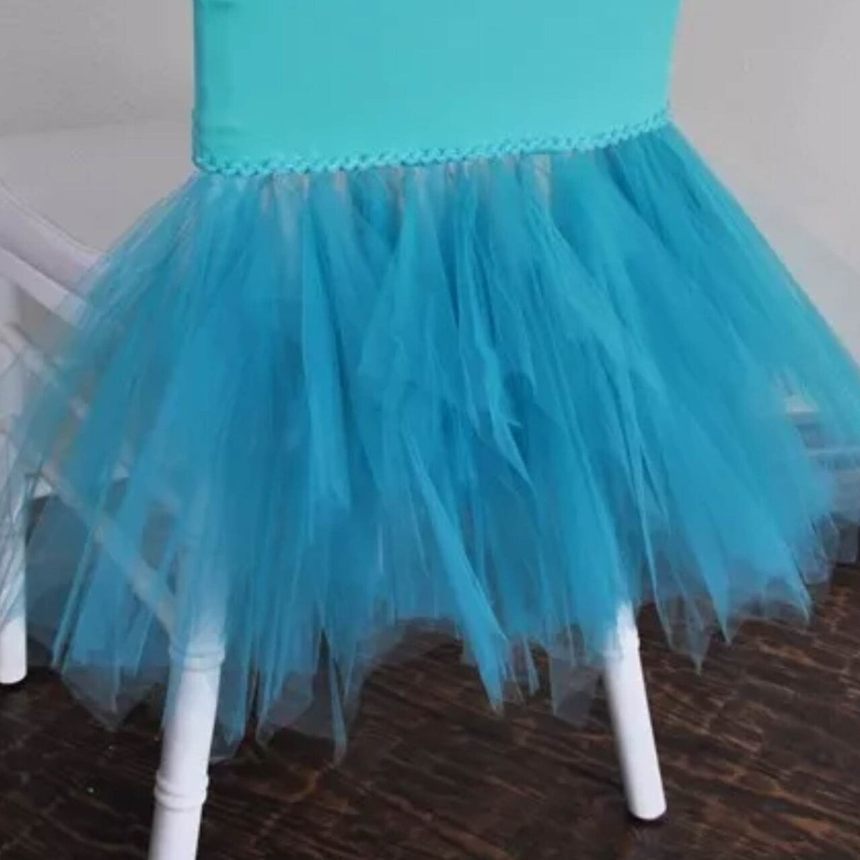 1 Piece Tiff & Aqua Blue Ballerina Spandex Chair Cover Stretch Fit with Skirt