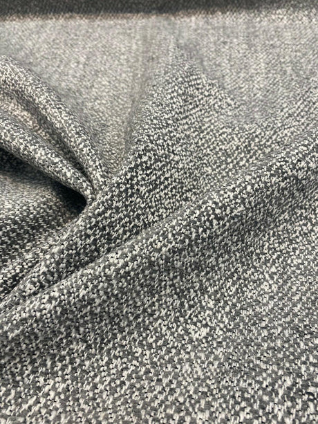 Mirage Pebble Gray Chenille Upholstery Fabric - Gray White Interwoven, 55" Width (1 Yard)