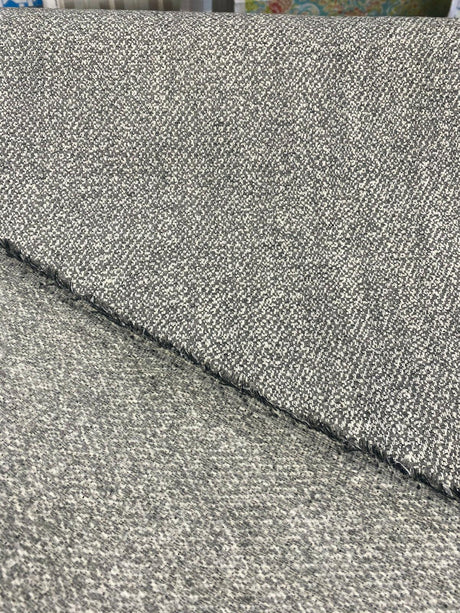 Mirage Pebble Gray Chenille Upholstery Fabric - Gray White Interwoven, 55" Width (1 Yard)