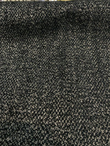 Mirage Pebble Black Rock Chenille Polyester Fabric - Black Gray/Taupe Interwoven Woven Solid, 55" Width (1 Yard)