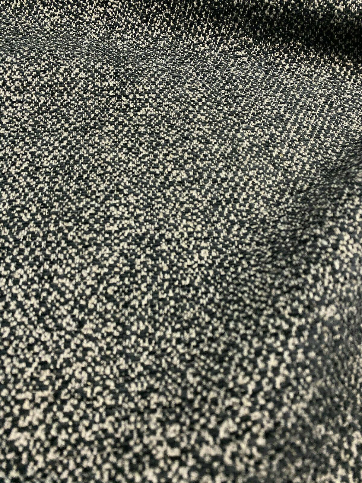 Mirage Pebble Black Rock Chenille Polyester Fabric - Black Gray/Taupe Interwoven Woven Solid, 55" Width (1 Yard)