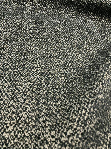 Mirage Pebble Black Rock Chenille Polyester Fabric - Black Gray/Taupe Interwoven Woven Solid, 55" Width (1 Yard)