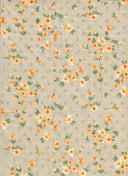 1 Yard Taupe Swiss Dot Chiffon Fabric 100% Polyester Ditsy Floral Print, 57/58" Wide