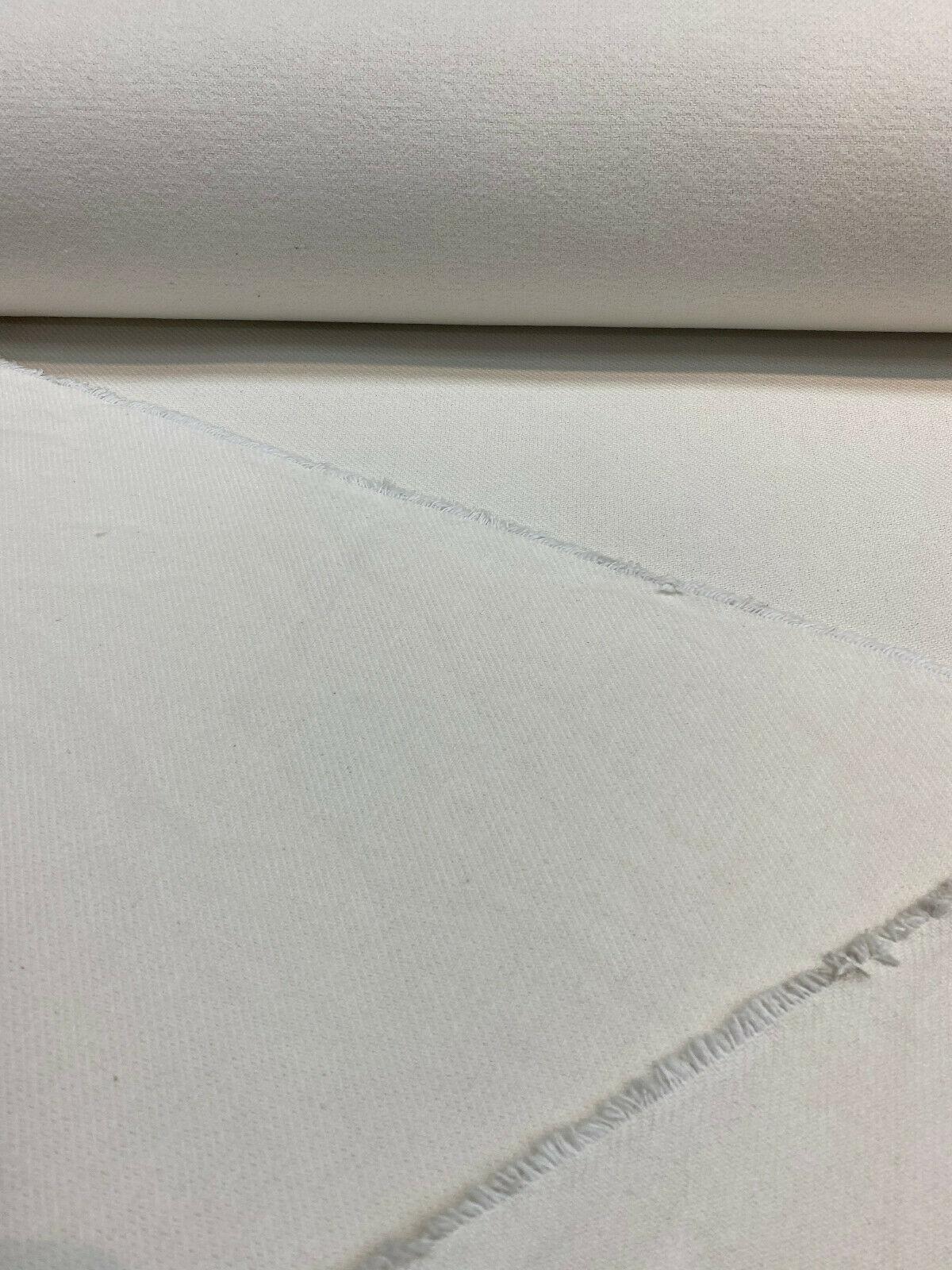 Kashmire Bleach Cotton Polyester Upholstery Fabric - Off White, Soft Hand, 59-60" Width (By The Yard)