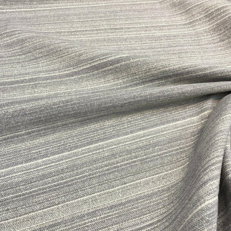 Robert Allen Ocean Ash Chenille Fabric - Gray Blue Stripe, 56" Width, 7" Horizontal Repeat (1 Yard)