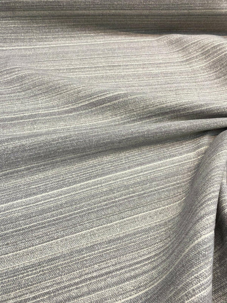 Robert Allen Ocean Ash Chenille Fabric - Gray Blue Stripe, 56" Width, 7" Horizontal Repeat (1 Yard)
