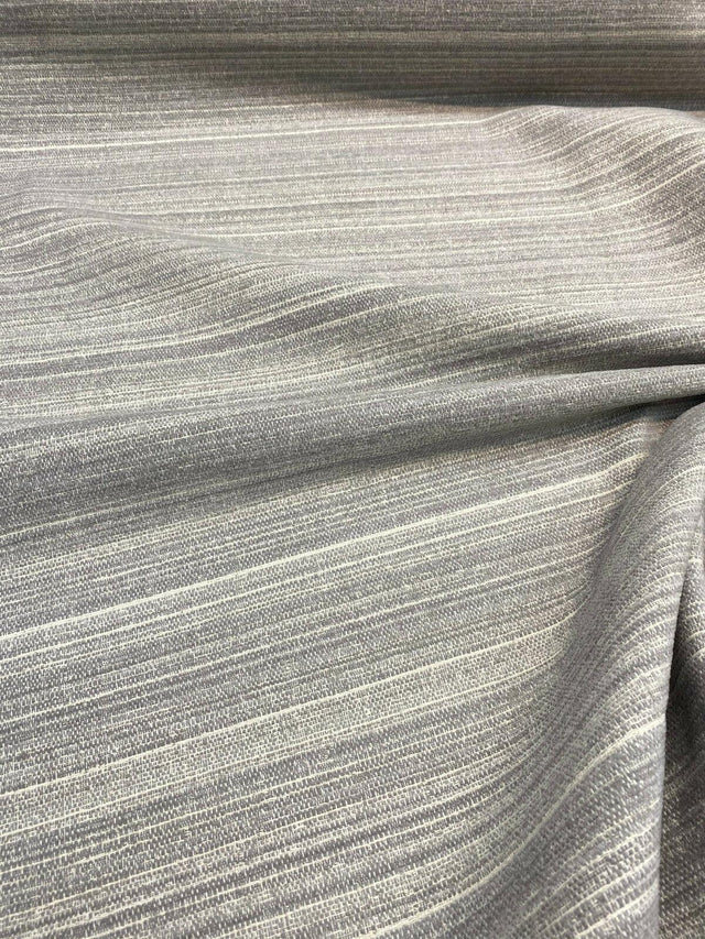 Robert Allen Ocean Ash Chenille Fabric - Gray Blue Stripe, 56" Width, 7" Horizontal Repeat (1 Yard)