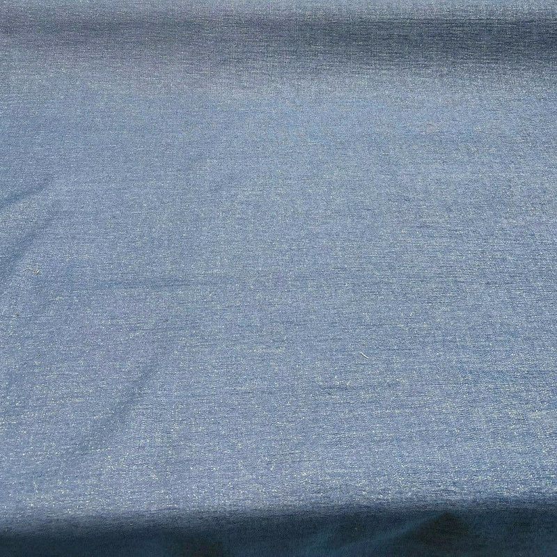 Crypton Chenille Granbury Blue Chenille Fabric - Blue With Shades Of Beige Gold, 57.5" Width (1 Yard)