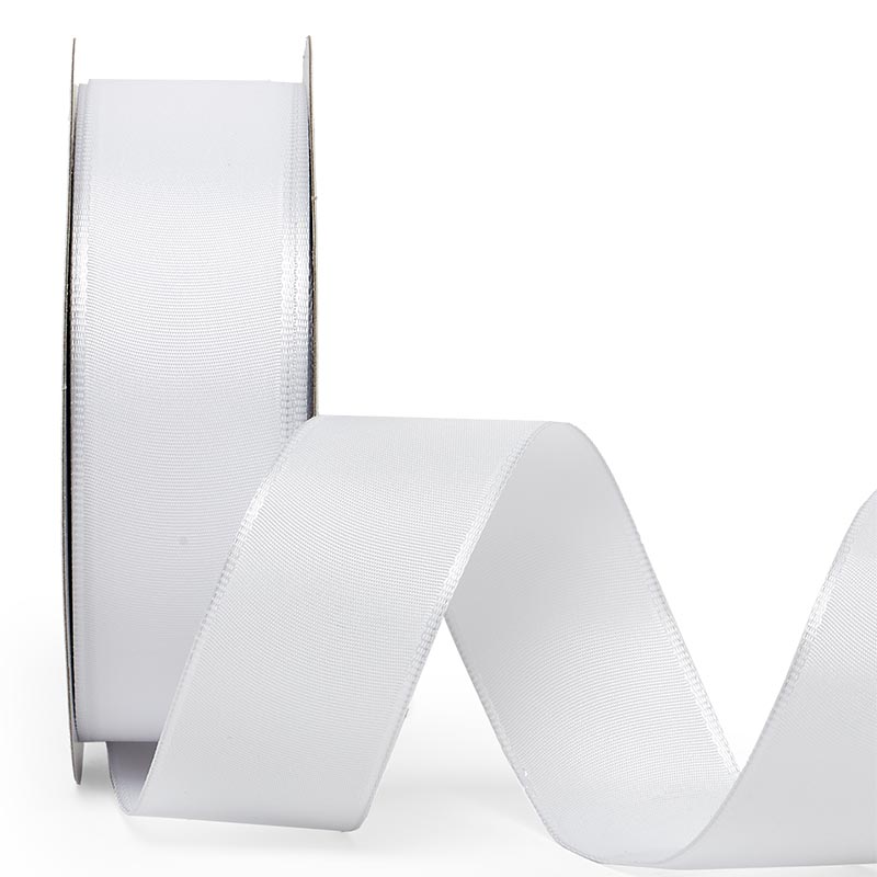 Trevia Taffeta Wired Ribbon 2 1/2 '' X 25 yd White Color 1 / roll