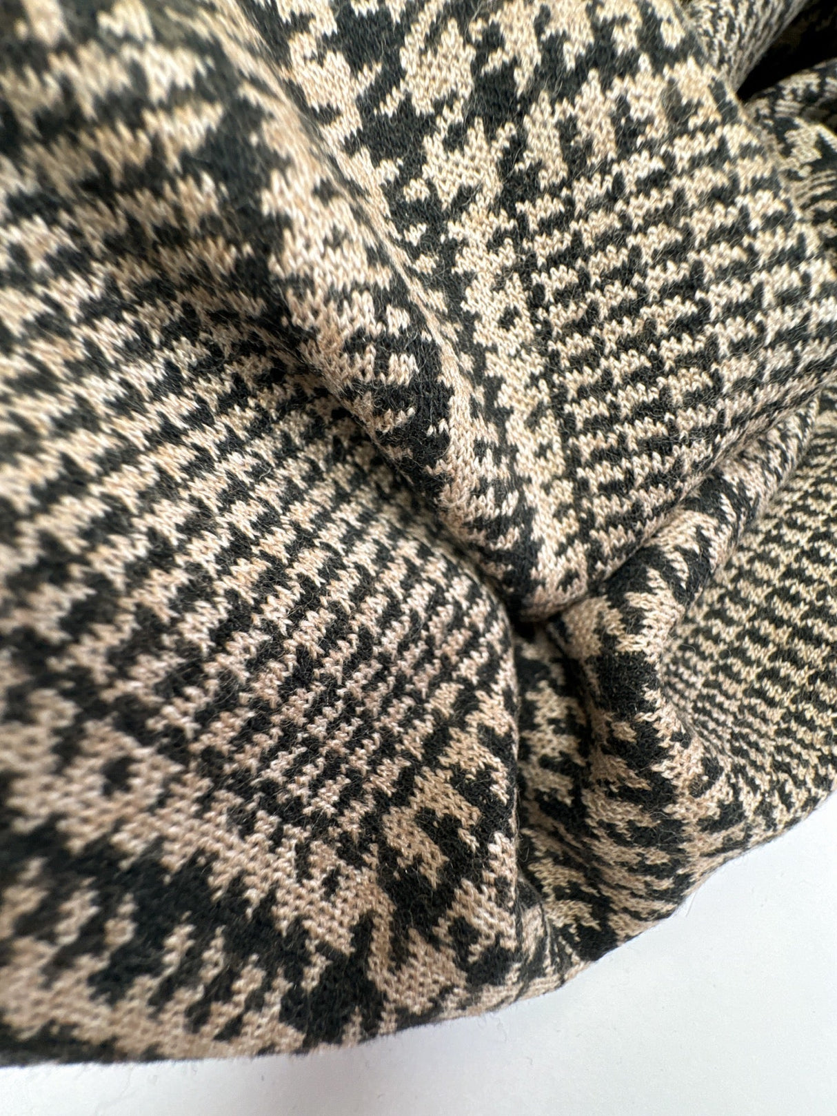 Acrylic Wool Jacquard Checked Brown-Beige