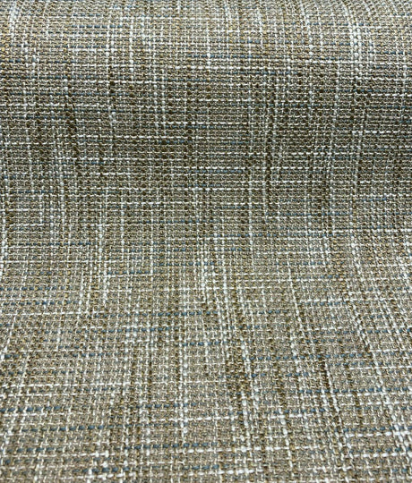 Otis Beach Tweed Performance Fabric - Beach Antique Gold With Blue Hint, Woven, 54" Width (1 Yard)