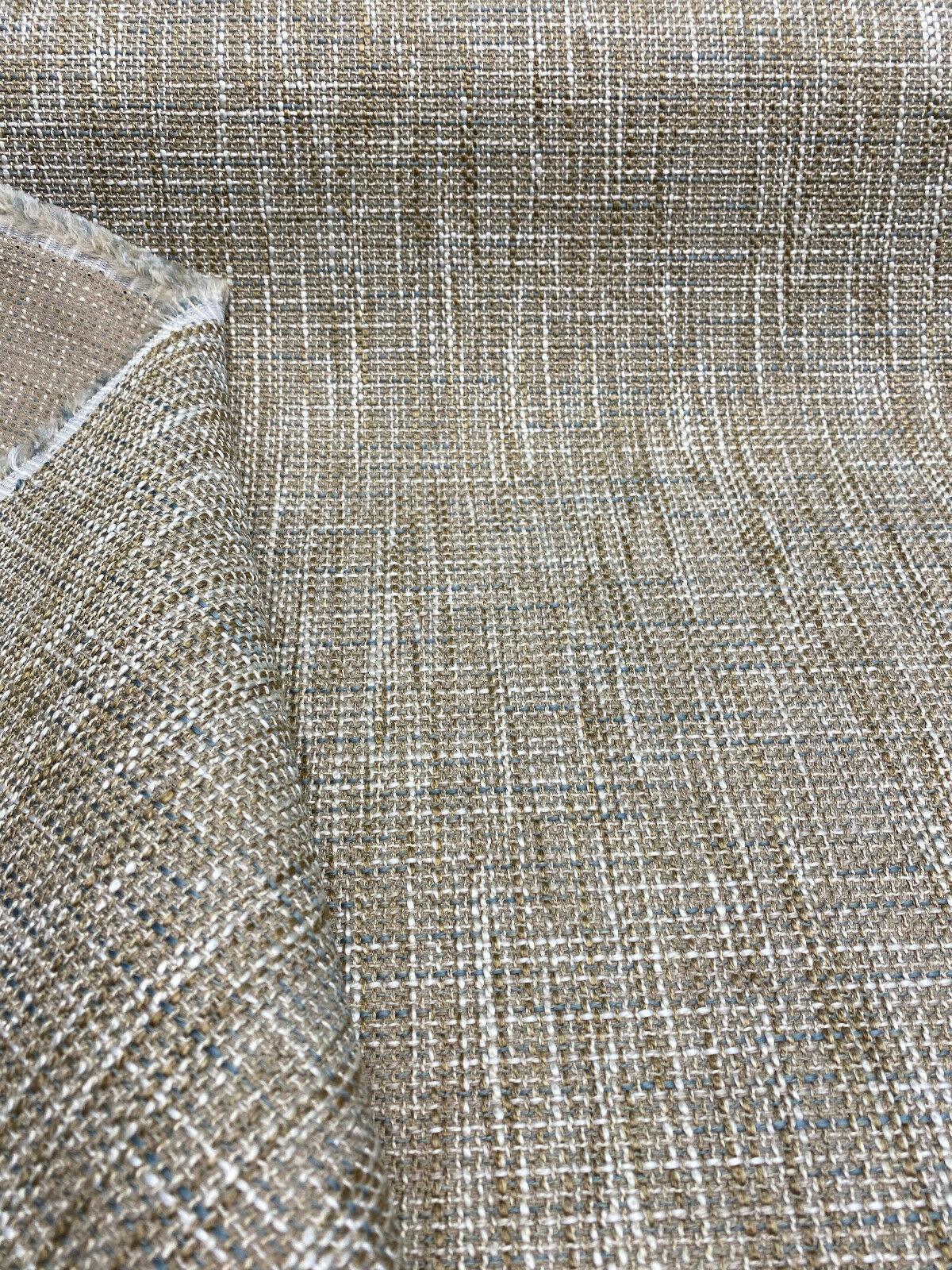 Otis Beach Tweed Performance Fabric - Beach Antique Gold With Blue Hint, Woven, 54" Width (1 Yard)