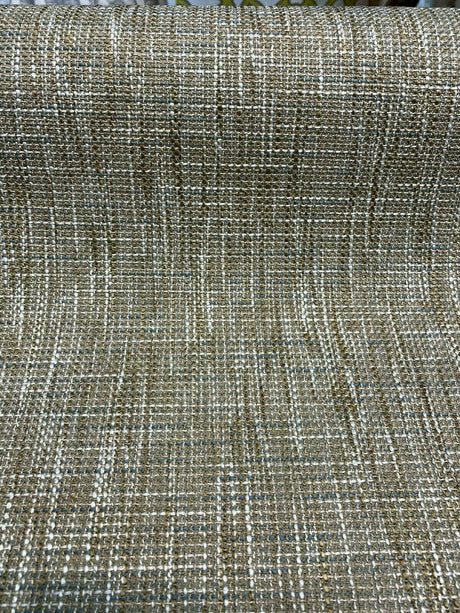 Otis Beach Tweed Performance Fabric - Beach Antique Gold With Blue Hint, Woven, 54" Width (1 Yard)