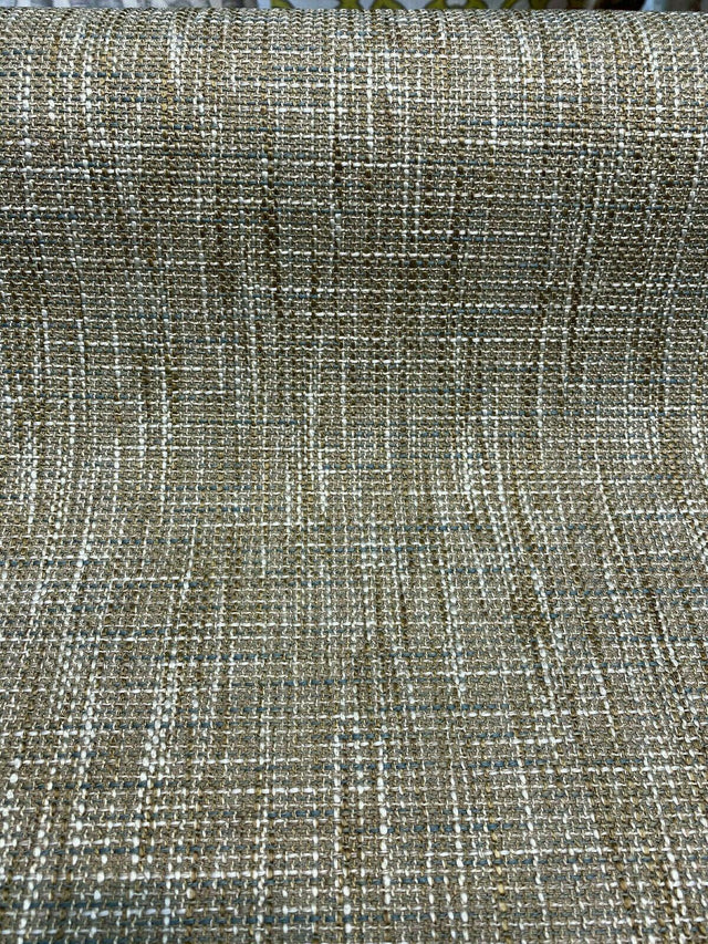 Otis Beach Tweed Performance Fabric - Beach Antique Gold With Blue Hint, Woven, 54" Width (1 Yard)