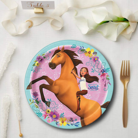 8 Ct. DreamWorks Spirit Riding Free Party Paper Dinner Plates 9" Durable Birthday Plates