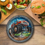 8 Count Monster Truck Party Paper Dinner Plates 8.75" Disposable Birthday Plates
