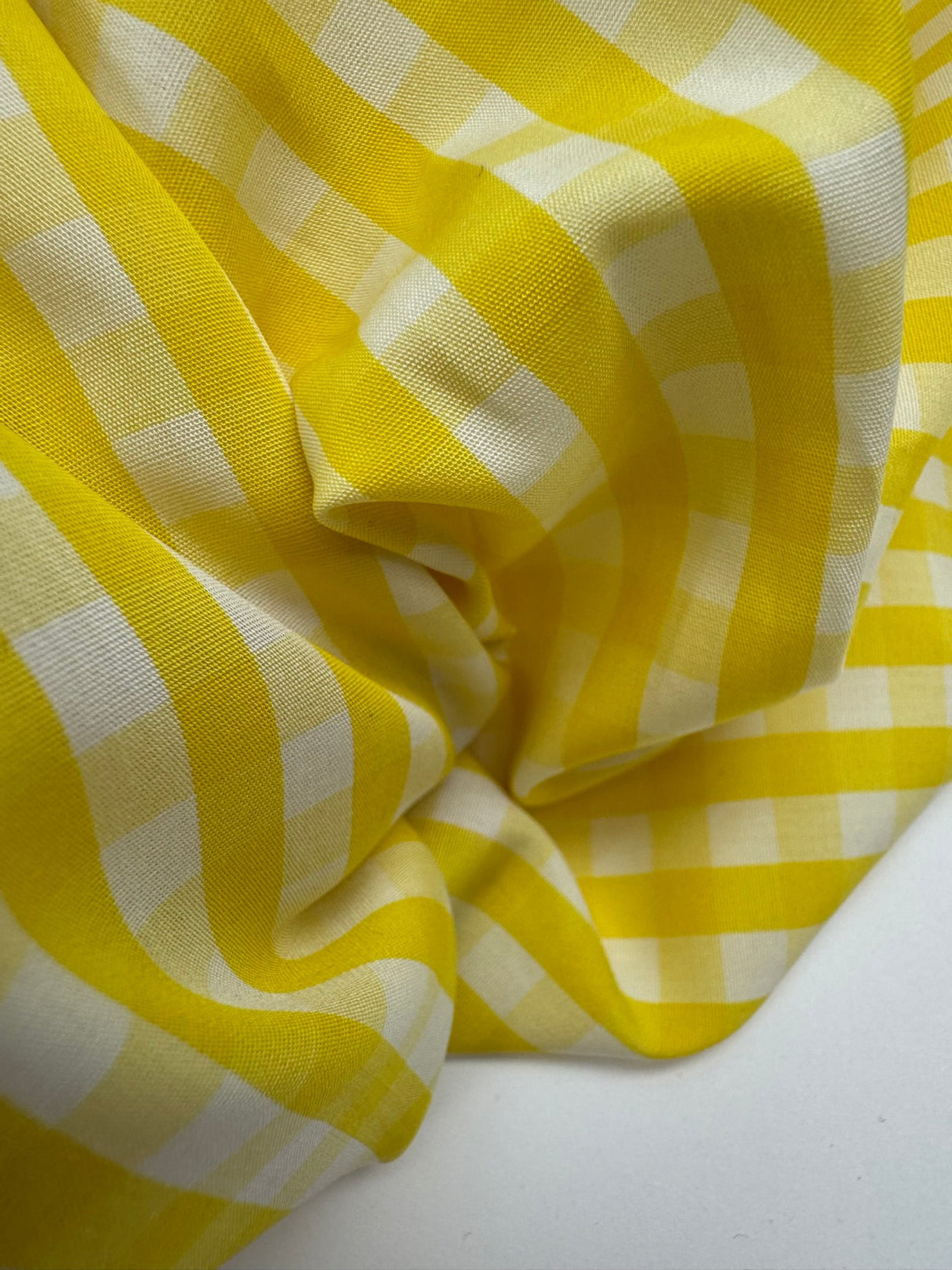 Cotton Poplin Yellow Checked