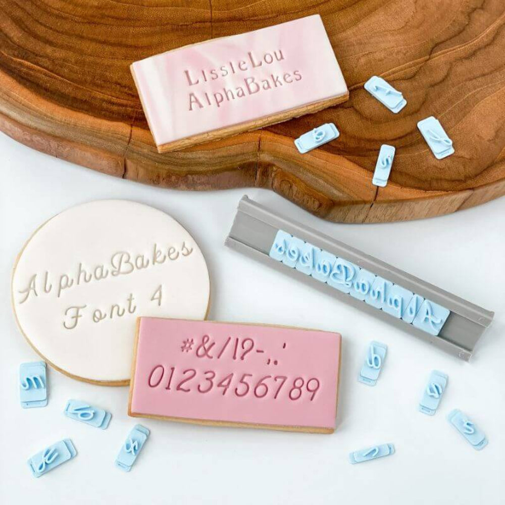 Lissie Lou Alpha Bakes Font 4 Number Stamp Tile Set