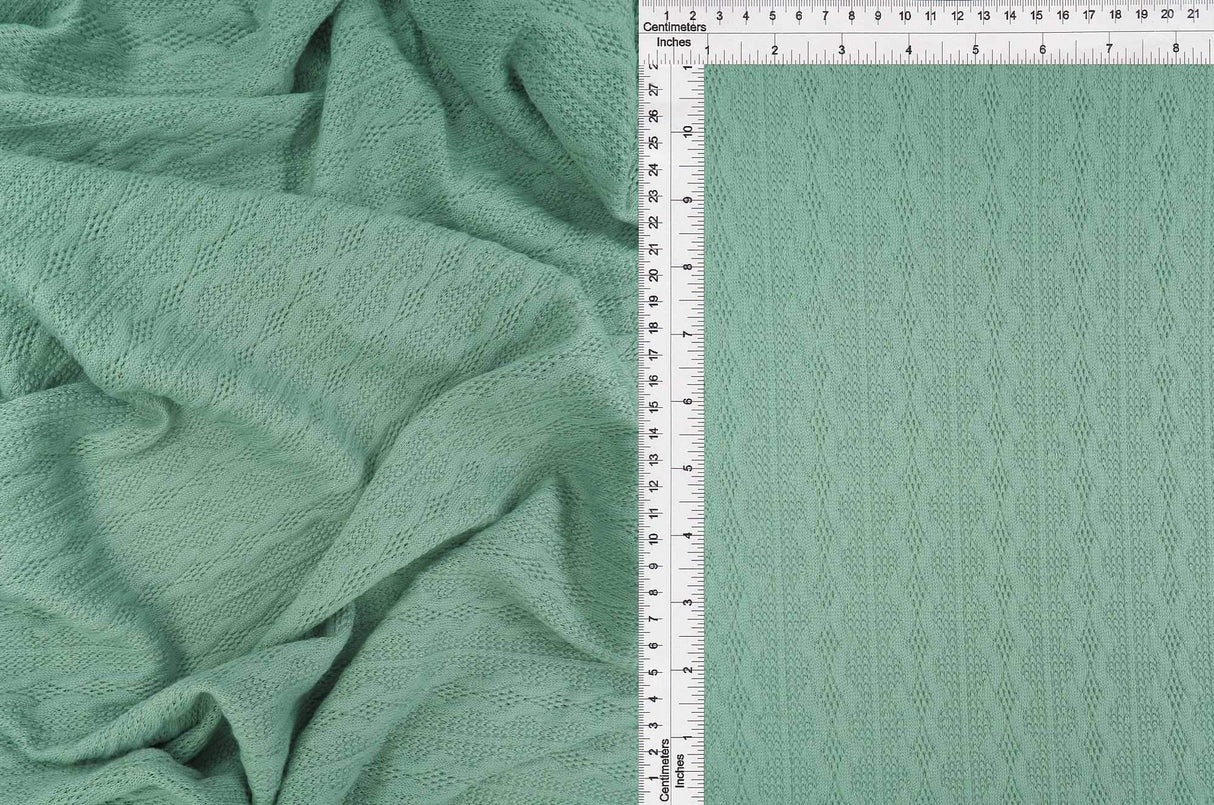 Knit Jacquard Cable Knit Sweater Fabric Stretch Polyester Spandex 58/60 Inches Wide